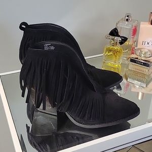 Matisse Footwear Lambert  Fringe Bootie BLACK